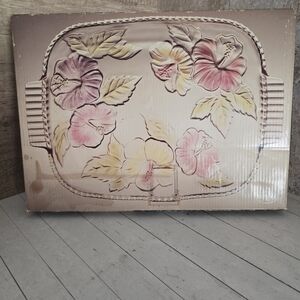 Vintage WP&G Glass Floral Hibiscus 15" Serving Plate Tray